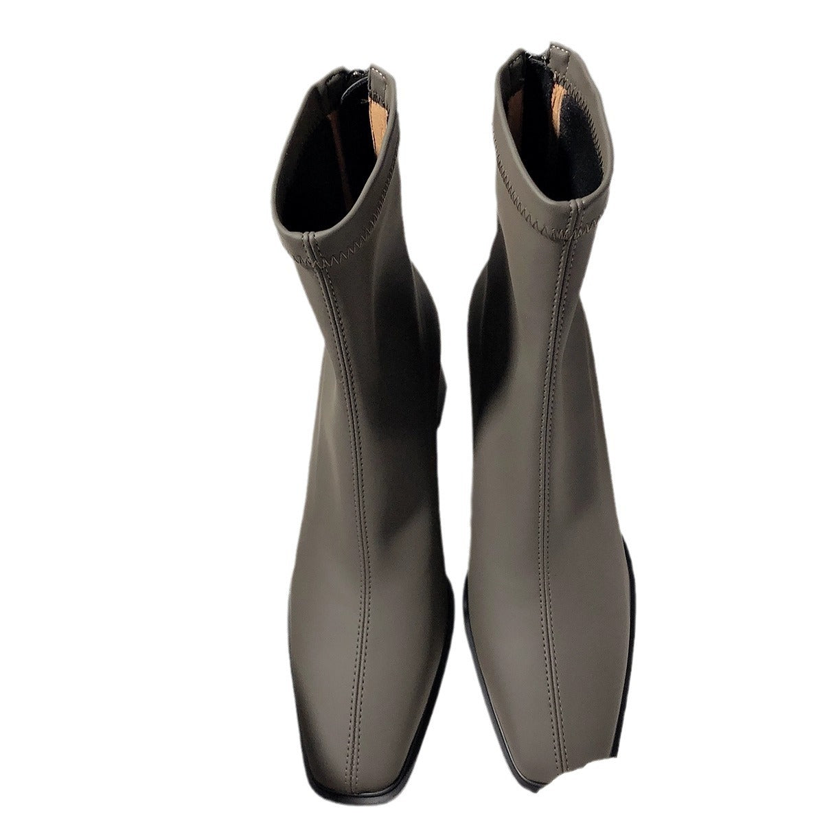 Damen elegante Ankle Boots mit stabiler Blockabsatz und flexiblem Innenfutter EB