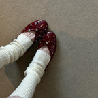 Damen Ballerinas mit modischem Schleifendesign und dekorativem Perlenbesatz EB