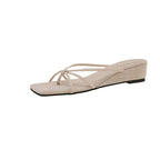 Damen bequeme Wedge-Sandalen mit elegantem Riemendesign EB