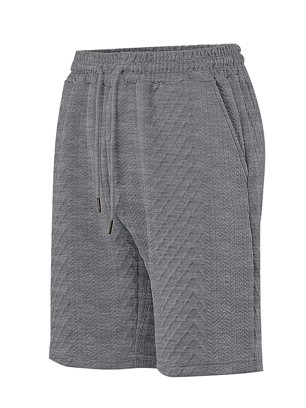 Strukturierte Herren-Loungeshorts mit elastischem Bund, Kordelzug und Seitentaschen