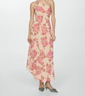 Damen Elegantes asymmetrisches Maxikleid mit floralen Applikationen EB