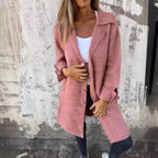 Damen eleganter Wollmantel mit praktischen Taschen EB