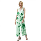 Damen lässiger Jumpsuit mit modischem Bindegürtel und Knopfleiste EB