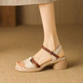 Damen Bequeme Blockabsatzsandalen mit verstellbarem Riemen EB