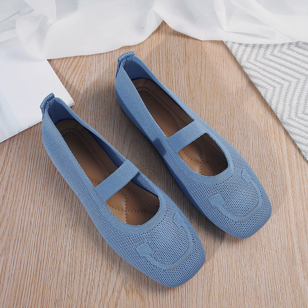 Damen Ballerinas mit elastischem Riemen und komfortablem Fußbett EB