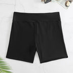 Damen-Badeshorts mit hohem Bund und Seitentaschen