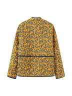 Damen gestepptes Blütenmuster-Jacke mit praktischen Taschen EB