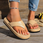 Damen komfortable Zehentrenner Sandalen EB