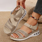Damen bequeme Sandalen mit glitzernden Akzenten EB