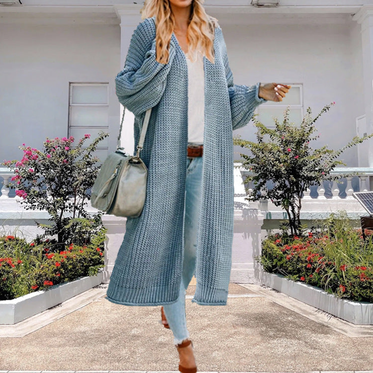 Damen Großer Strickmantel mit weitem Schnitt und tiefen Taschen EB