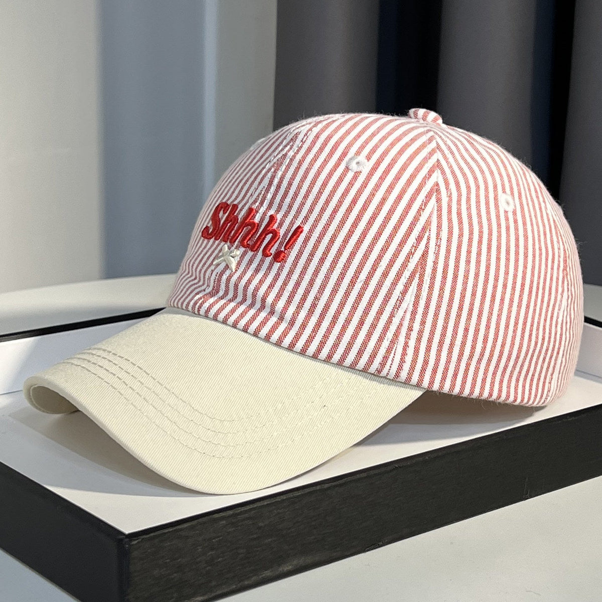 Gestreifte Baumwoll-Baseballcap