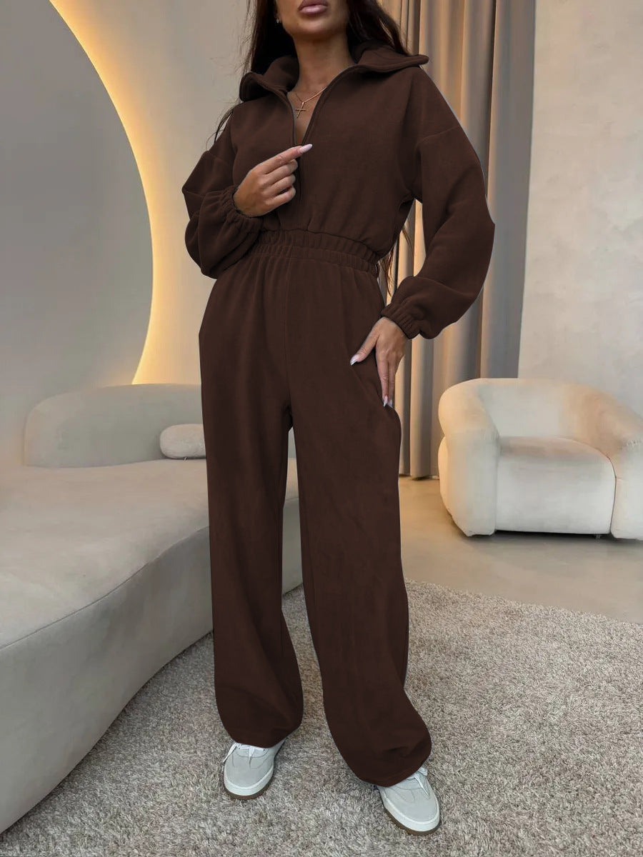 Eleganter Lounge-Overall mit Stehkragen