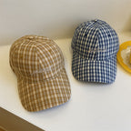 Karierte Baumwoll-Baseballcap für Herren
