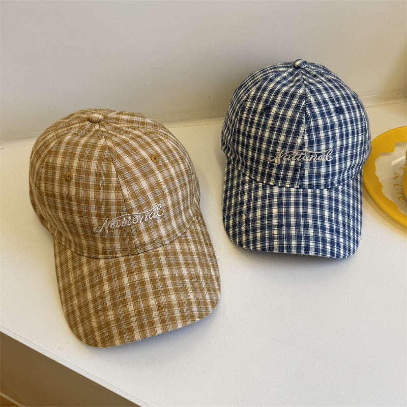 Karierte Baumwoll-Baseballcap für Herren