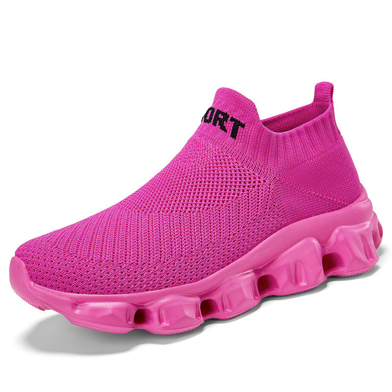 Unisex nan nahtloser Strick-Slip-On mit sockenähnlichem Schaft und skulpturierter Dämpfungssohle EB