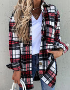 Damen Karierte Overshirtjacke EB