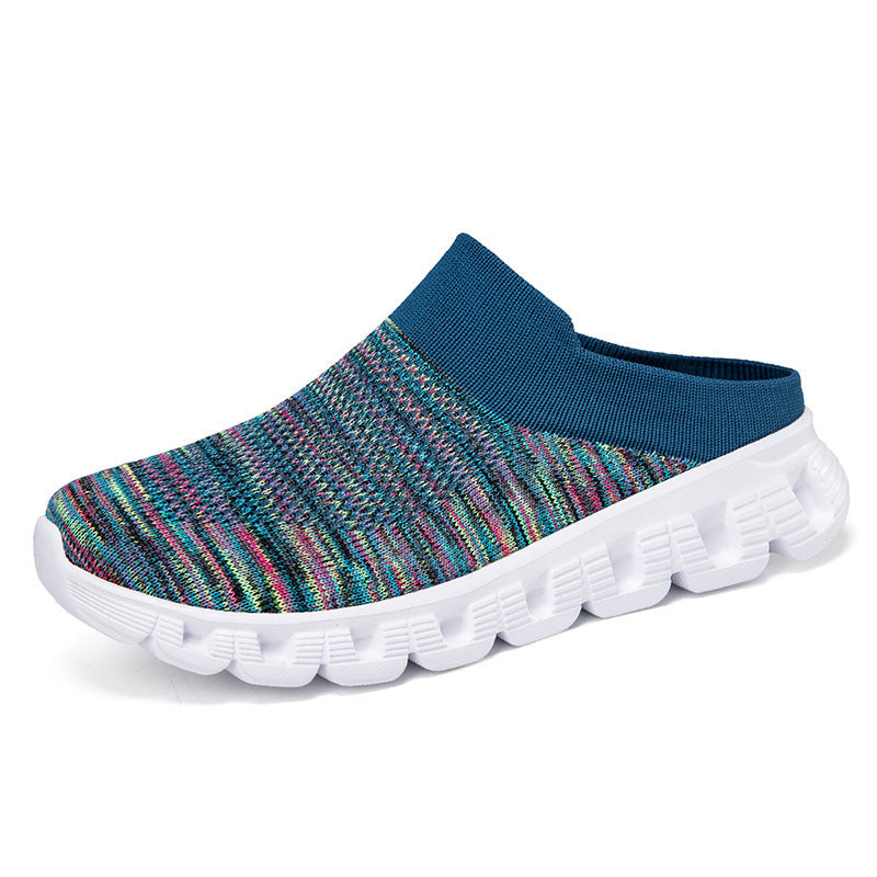 Unisex nan leichter Reiseschlupf-Mule mit gelochter Luftkammer-Sohle und sockenähnlichem Strickschaft EB