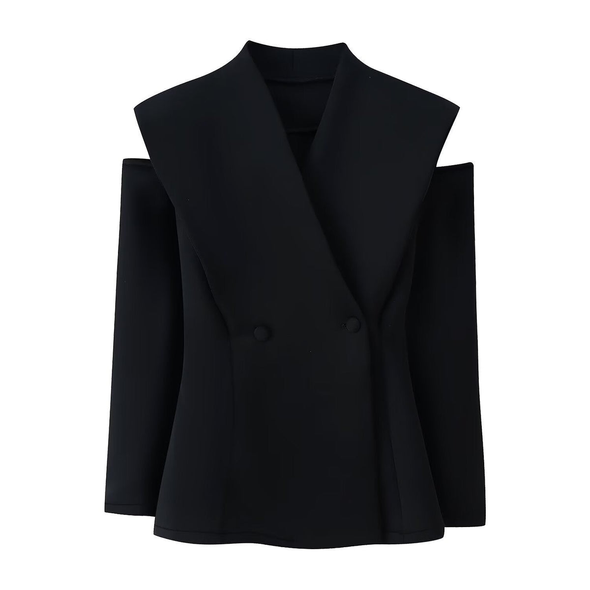 Damen elegante Blazerjacke mit modernem Schnitt und außergewöhnlichem Kragen EB