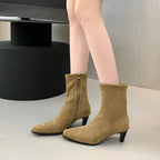 Damen Ankle-Boots mit spitzem Absatz und elegantem Reißverschluss EB