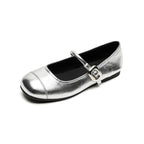 Damen Ballerinas mit modischer Schnallenapplikation und glänzendem Obermaterial EB