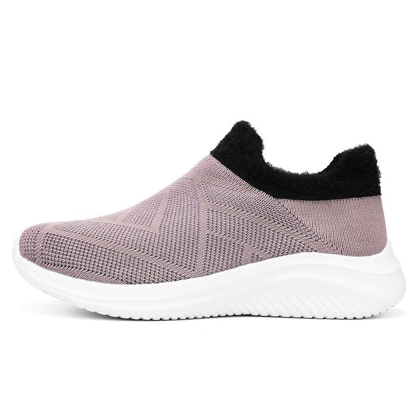 Damen Bequeme Slip-On Laufschuhe mit weich gefüttertem Kragen EB