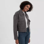 Damen cropped Utility-Jacke mit doppelten Brusttaschen EB
