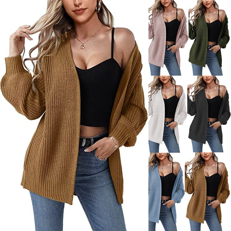 Damen Grober Strickcardigan mit offenen Fronten und lässigem Schnitt EB