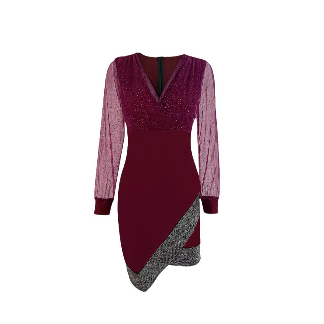Damen Abendkleid mit Funkelnden Details und Elegantem Schnitt EB