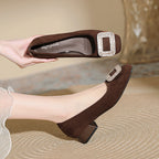 Damen Ballerina mit eleganter Strassschnalle EB