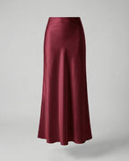 Damen Maxirock Satin High Waist