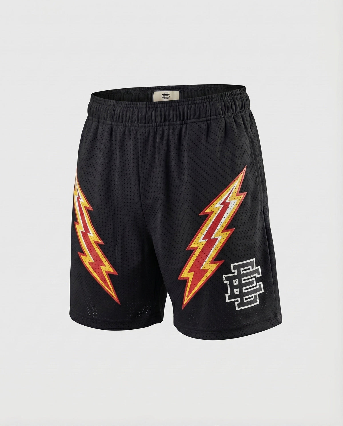 Herren Netz-Trainingshose Kurz Elastikbund Logo-Applikation