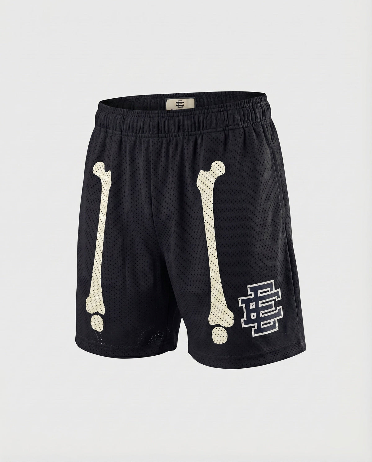 Herren Netz-Trainingshose Kurz Elastikbund Logo-Applikation