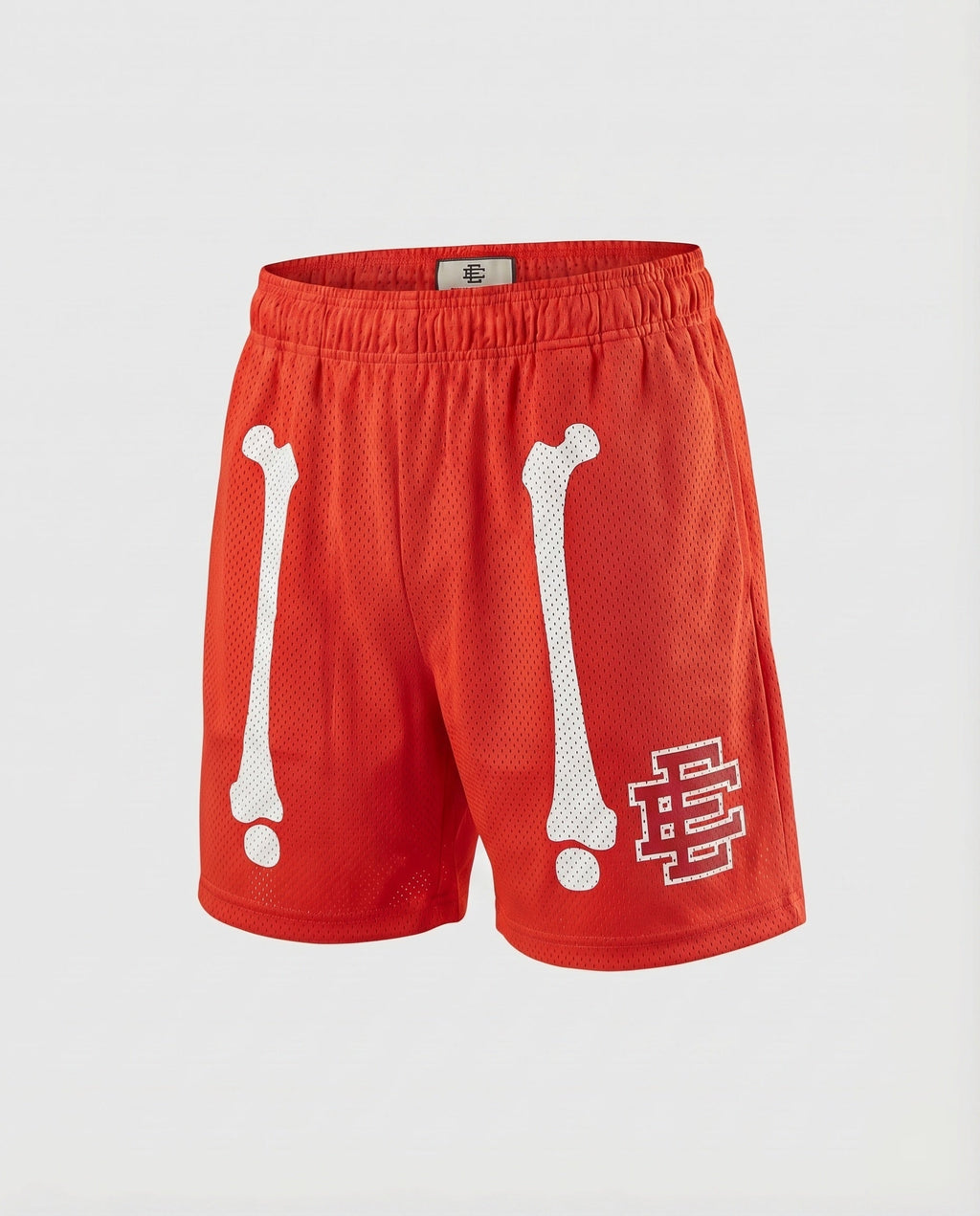 Herren Netz-Trainingshose Kurz Elastikbund Logo-Applikation