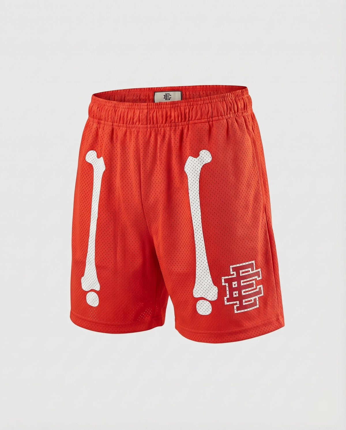 Herren Netz-Trainingshose Kurz Elastikbund Logo-Applikation