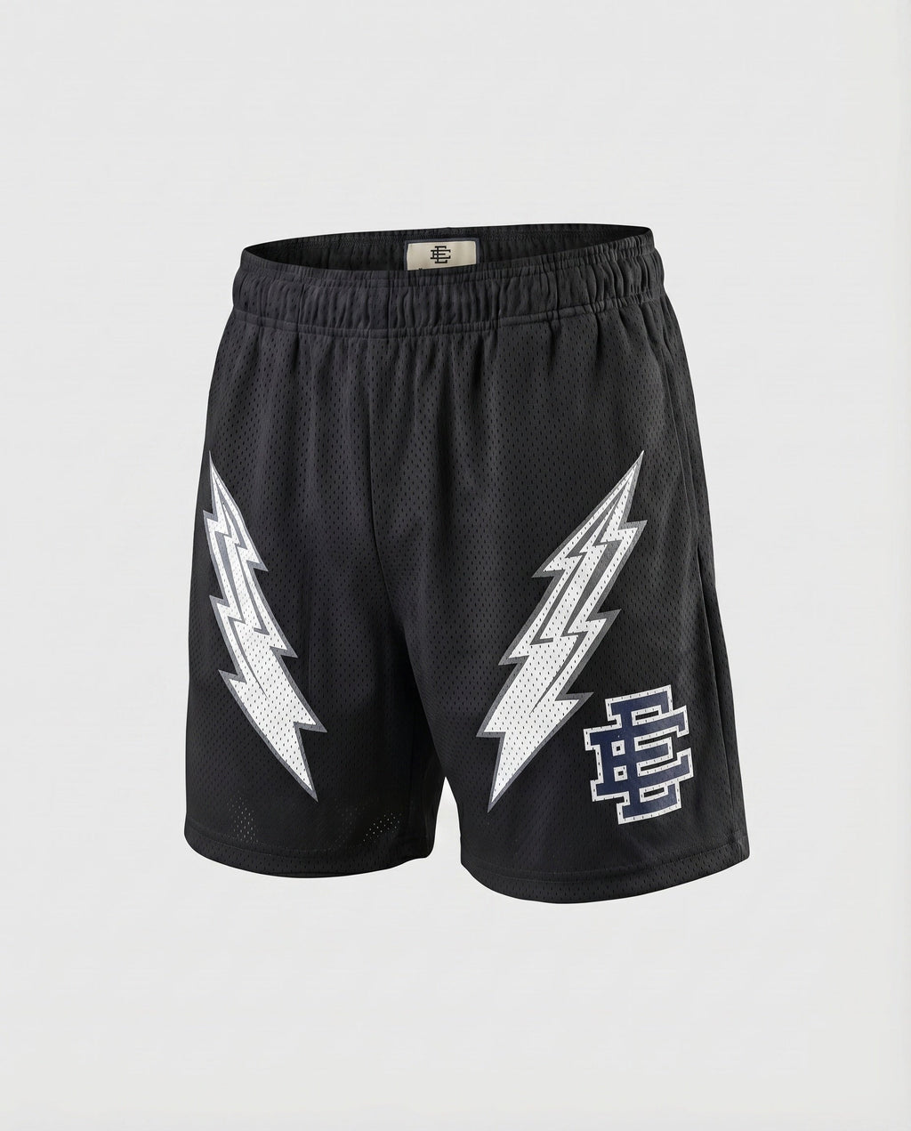 Herren Netz-Trainingshose Kurz Elastikbund Logo-Applikation