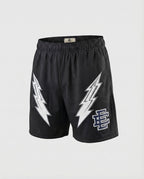 Herren Netz-Trainingshose Kurz Elastikbund Logo-Applikation