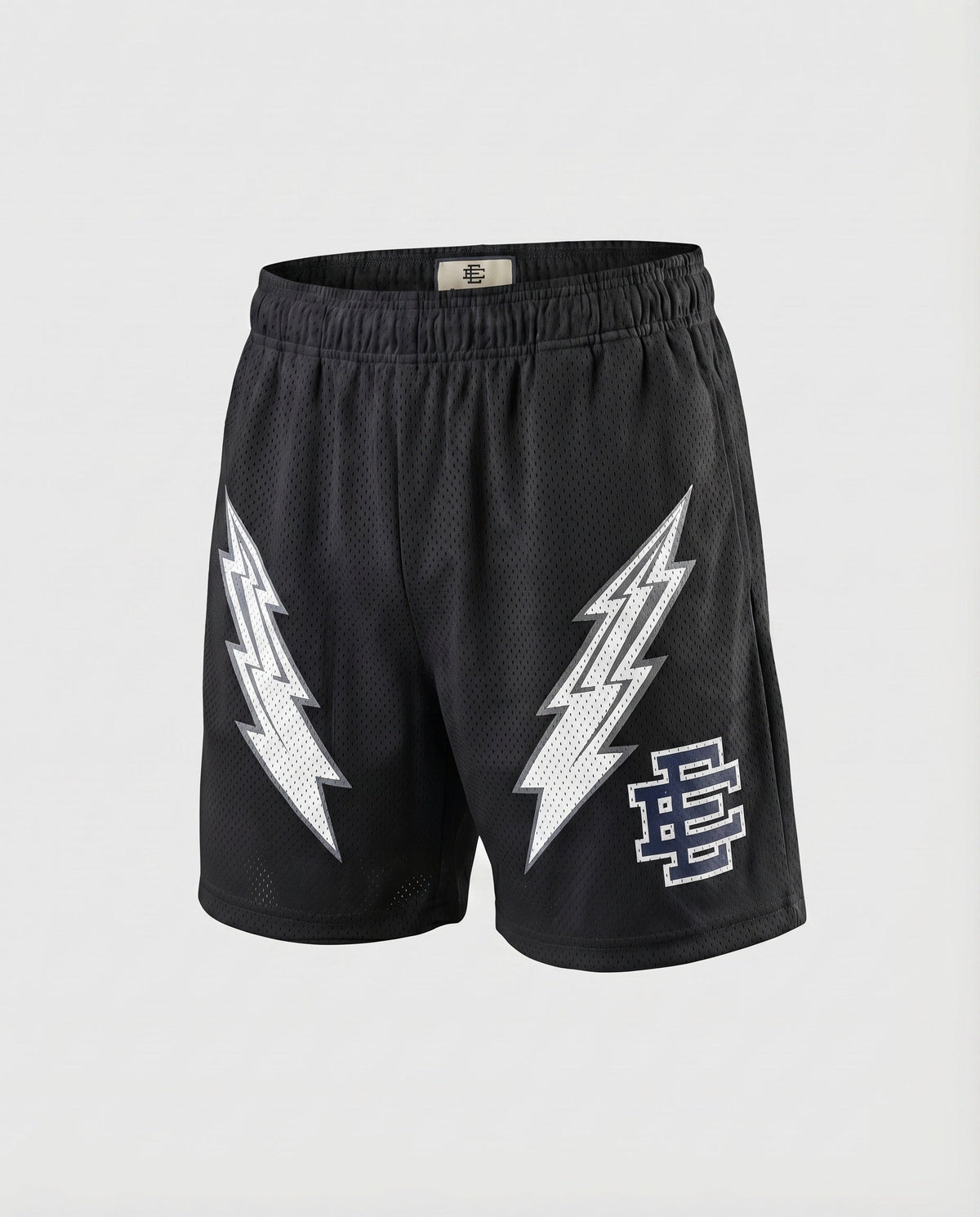 Herren Netz-Trainingshose Kurz Elastikbund Logo-Applikation