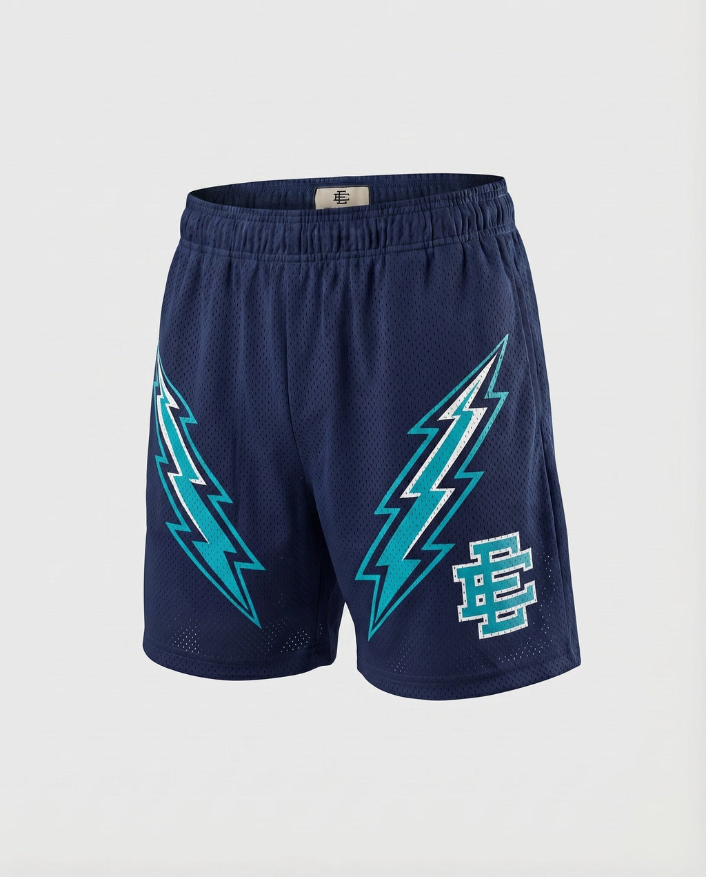 Herren Netz-Trainingshose Kurz Elastikbund Logo-Applikation