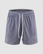 Herren Sportliche Trainingsshorts mit atmungsaktivem Mesh-Gewebe R&B