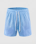 Herren Sportliche Trainingsshorts mit atmungsaktivem Mesh-Gewebe R&B