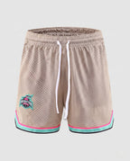 Herren Sportliche Trainingsshorts mit atmungsaktivem Mesh-Gewebe R&B