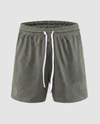 Herren Sportliche Trainingsshorts mit atmungsaktivem Mesh-Gewebe R&B