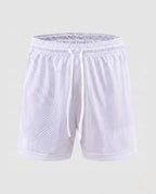 Herren Sportliche Trainingsshorts mit atmungsaktivem Mesh-Gewebe R&B