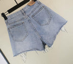 EB | Diamond Quasten Zerrissene Jeansshorts