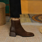 Bequeme Ankle Boots mit rutschfester Reißverschluss und runder Spitze EB