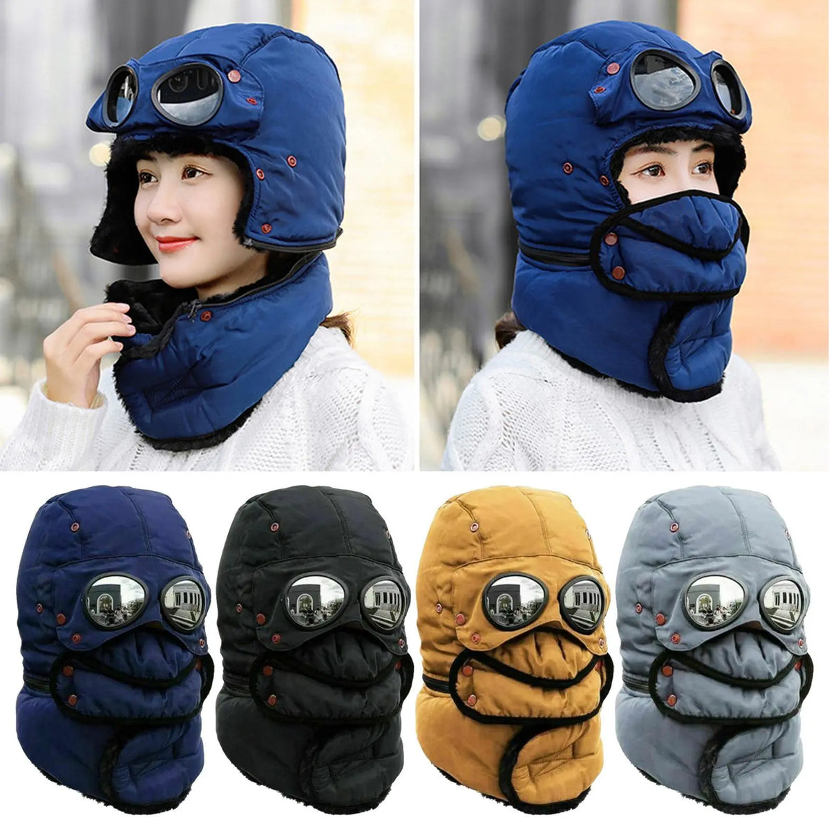 Polar Vision Thermo Winddichte Gesichtsmasken-Mütze