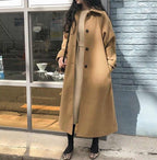 EB | Langer Gürtelt trenchcoat - Elegante Winteroberbekleidung