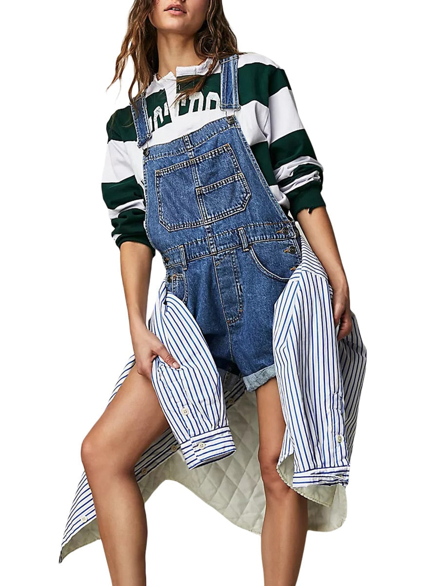 Ärmelloser Denim-Jumpsuit für Damen