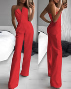 Ärmelloser Jumpsuit mit V-Ausschnitt