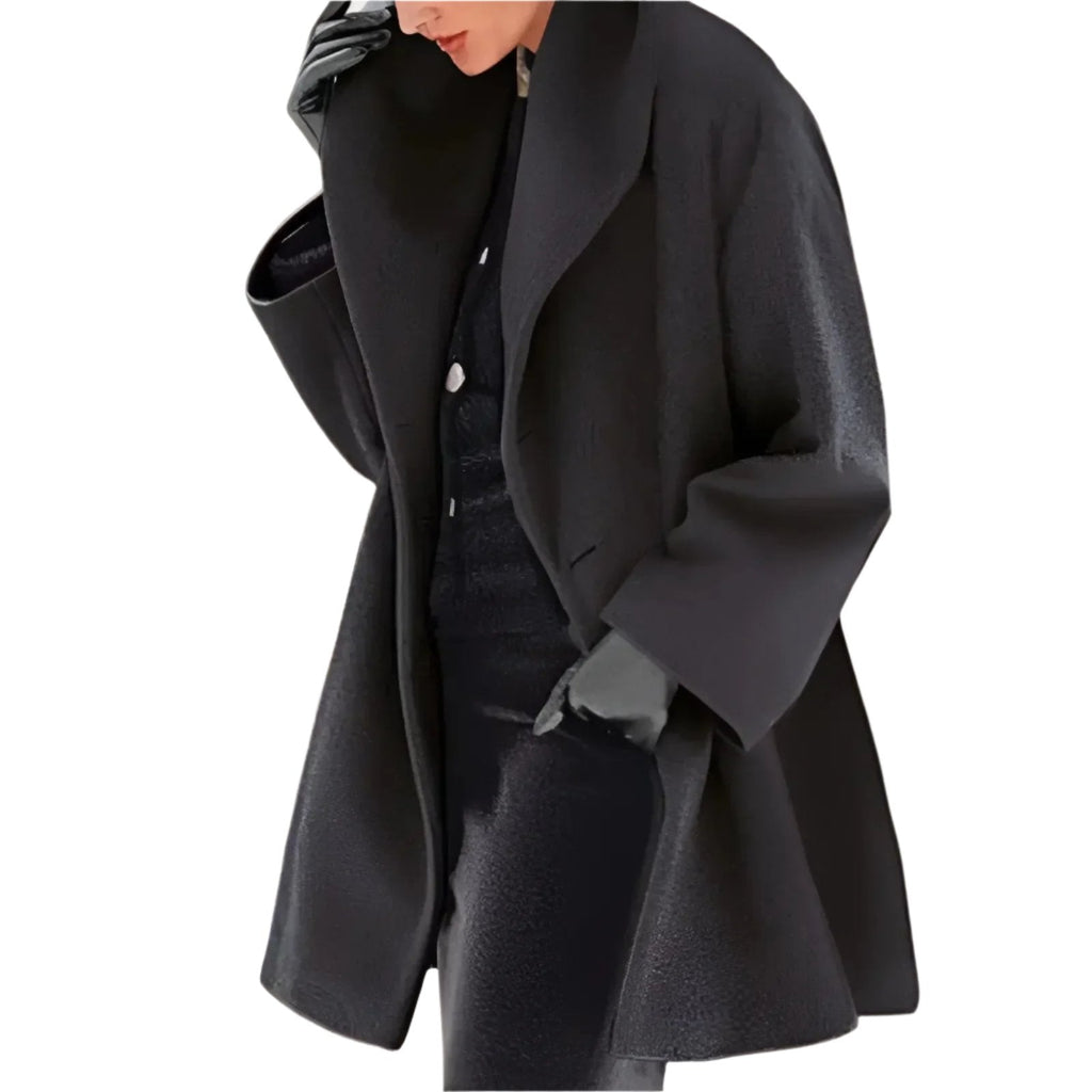 EB | Eleganter warmer langer Wintermantel mit Knopfverschluss ideal für Herbst/Winter